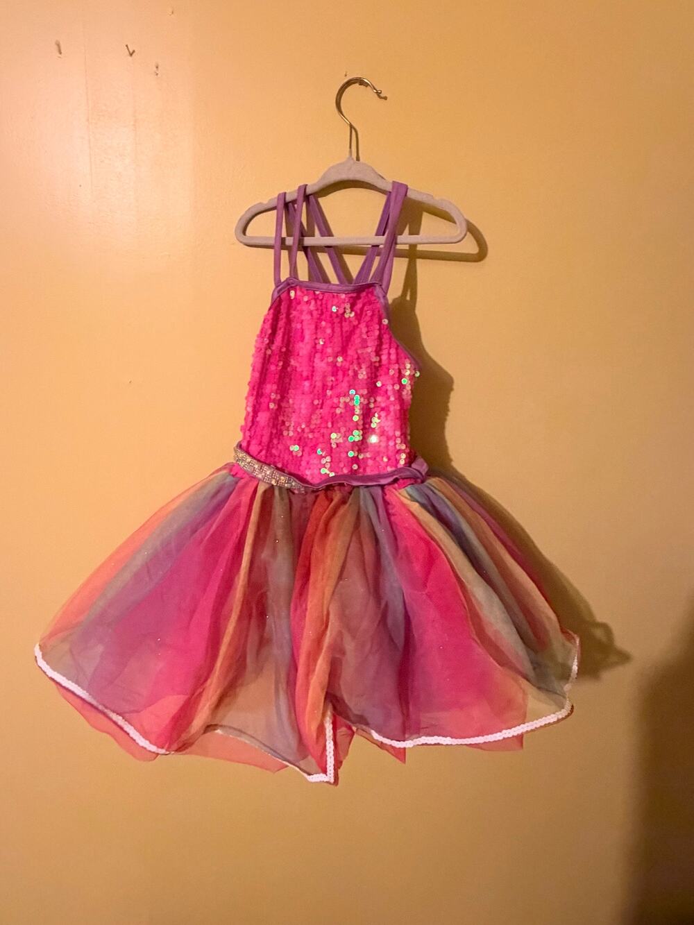 Weissman Rainbow Rainbow Pink Sequin Tutu Dance Recital Costume - 1C (Fits 6-7)